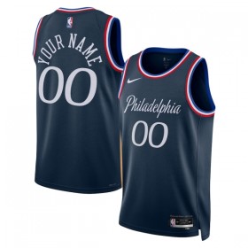 Dres Philadelphia 76ers Prilagođeni Nike 2025-26 City Edition Navy Swingman